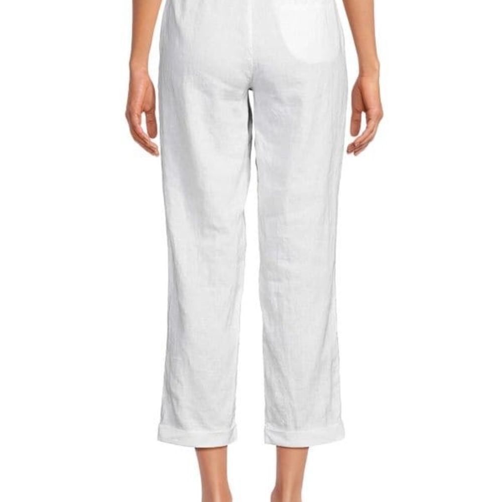 SAKS FIFTH AVENUE
100% Linen Drawstring Pants White L NWT in packaging‎